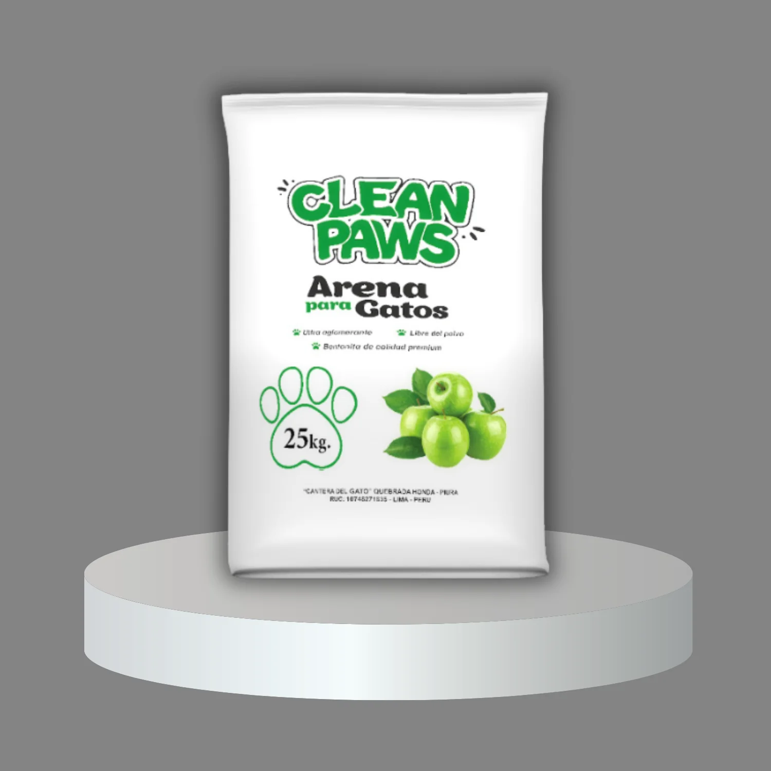 Arena para gatos 25KG - Aroma Manzana verde