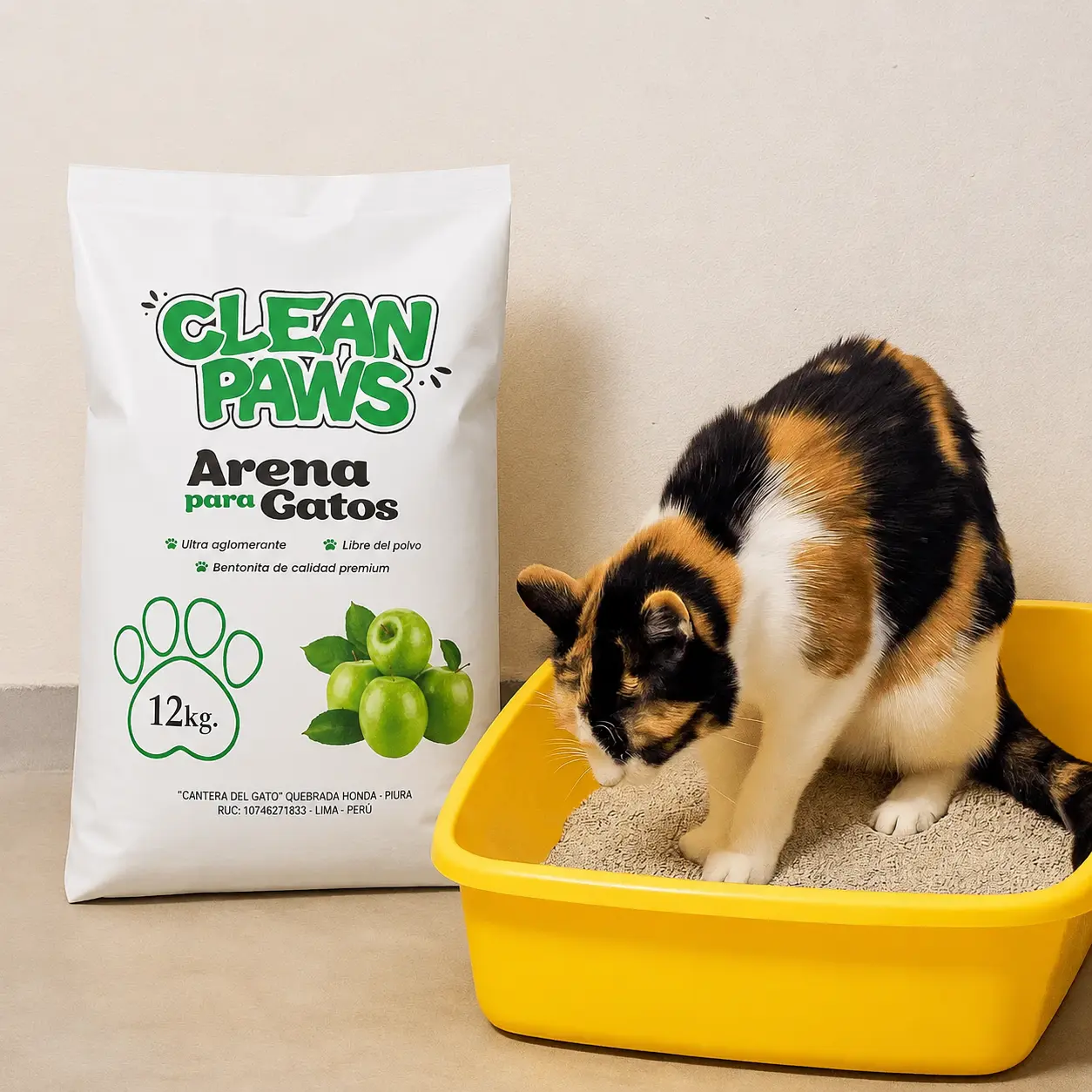 arena para gato clean paws